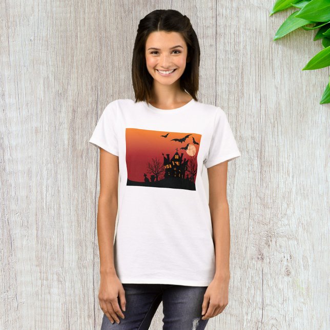 Camiseta Noite de Halloween de Spooky Haunted House (Criador carregado)