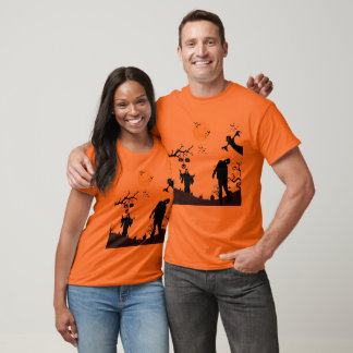 Camiseta Noite de Halloween Encantada laranja