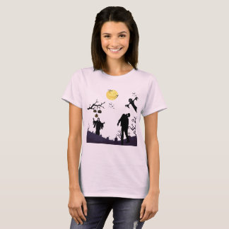 Camiseta Noite de Halloween Encantada rosa pálido