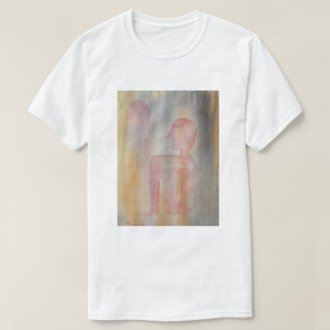 Camiseta Noite De Impressão De Aquarela De Lua Vermelha (Frente do Design)