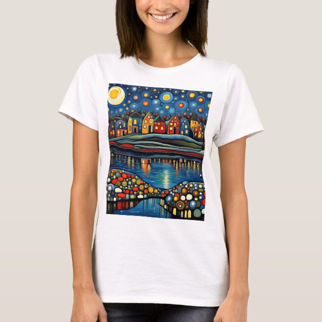 Camiseta Noite de inverno no lago 9 (Frente)