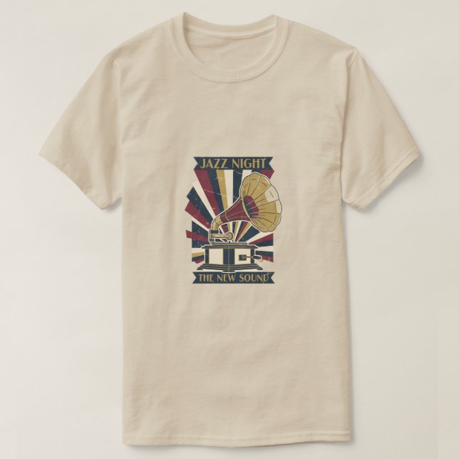 Camiseta Noite de Jazz no Fonógrafo (Frente do Design)