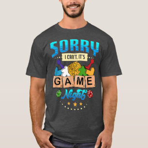 Camiseta Noite De Jogo Familiar Desculpe Não Consigo Fazer