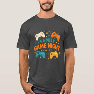 Camiseta Noite de Jogo Retro da Família Gamer