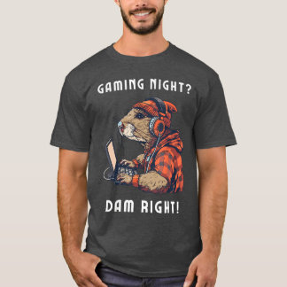 Camiseta Noite de Jogos Castor de Jogos Amante de Gamer Div