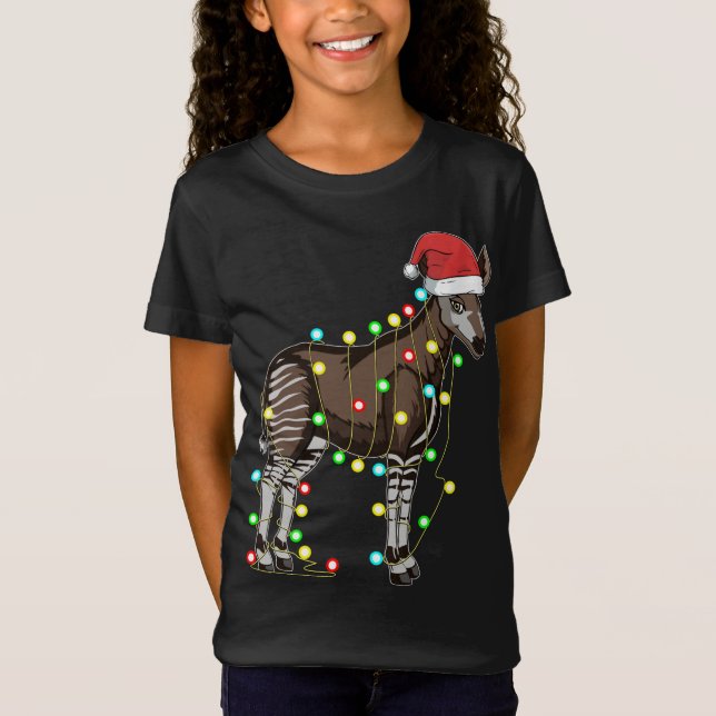 Camiseta Noite de Natal Okapi Lover Funny Xmas Holiday Gi (Frente)