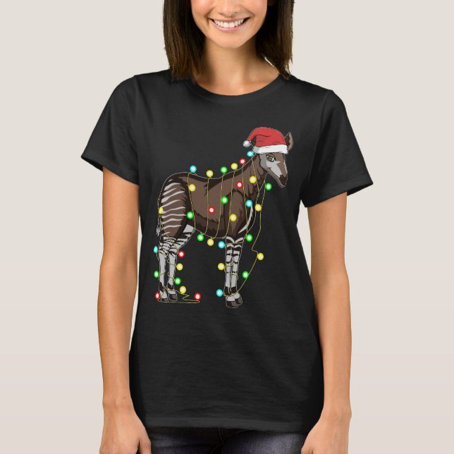 Camiseta Noite de Natal Okapi Lover Funny Xmas Holiday Gi (Frente)