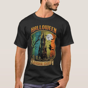 Camiseta Noite de Terror do Halloween Casa Assombrada Bruxa