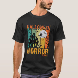 Camiseta Noite de Terror do Halloween Casa Assombrada Vetor