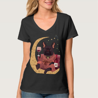 Camiseta Noite de Vinho da Mamãe do Bulldog Francês