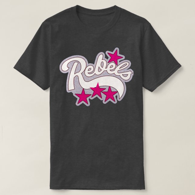 Camiseta Noite do Comet Rebels Cheerhead Uniform Pat (Frente do Design)