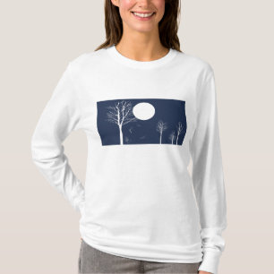 Camiseta Noite do inverno com Lua cheia - t-shirt do