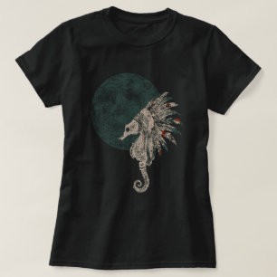 Camiseta noite do nativo do cavalo marinho