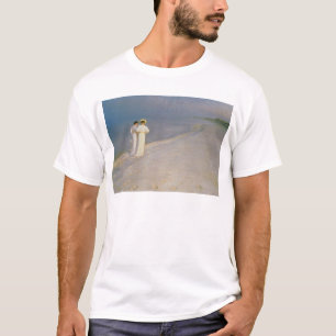 Camiseta Noite do verão na praia do sul de Skagen