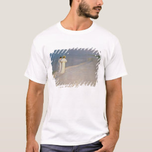 Camiseta Noite do verão na praia do sul de Skagen