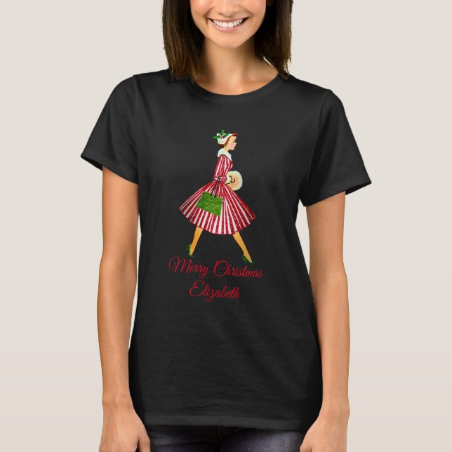 Camiseta Noite doce de senhora retrô (Frente)