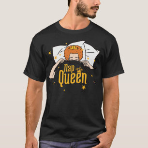 Camiseta Noite Engraçado Toon Redhead Sleepy Girl