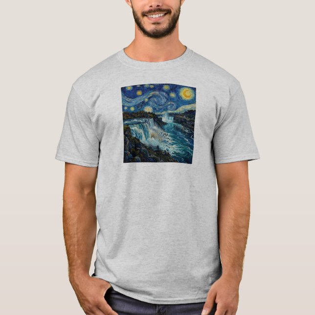 Camiseta Noite Estrelada Cataratas do Niágara (Frente)