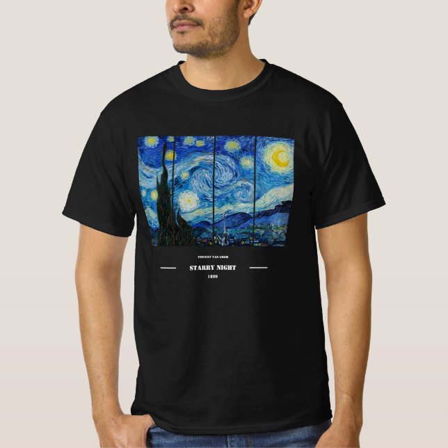 Camiseta Noite Estrelada de Vincent Van Gogh (Frente)