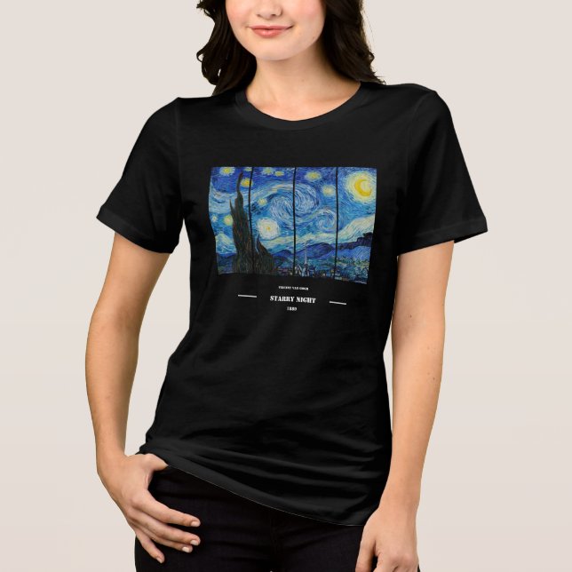 Camiseta Noite Estrelada de Vincent Van Gogh (Frente)