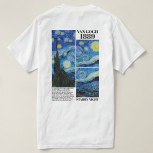 Camiseta Noite Estrelada de Vincent Van Gogh 1889 Arte