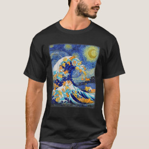 Camiseta Noite estrelada e Excelente Gato de Gato de Gato d