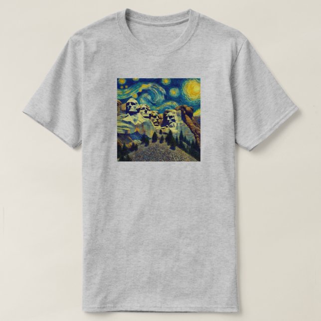 Camiseta Noite Estrelada Mt. Rushmore Dakota do Sul (Frente do Design)