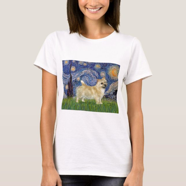 Camiseta Noite Estrelada - Norwich Terrier (Frente)