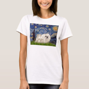 Camiseta Noite Estrelada - Pequinês Branco 4