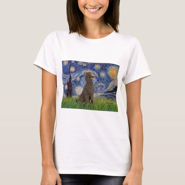 Camiseta Noite Estrelada - Poodle St. de Chocolate (Frente)
