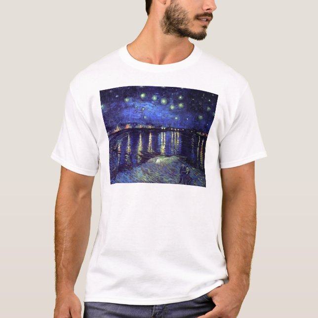 Camiseta noite estrelada sobre o rone 1890 (Frente)