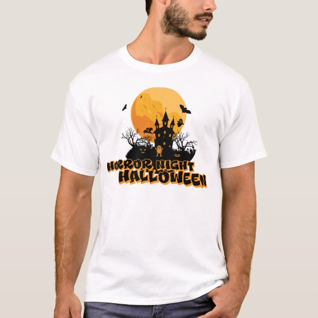 Camiseta Noite horrorosa de Halloween (Frente)