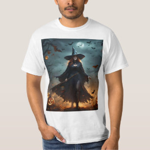 Camiseta "Noite Má: Bruxa Assustadora do Halloween e seus M
