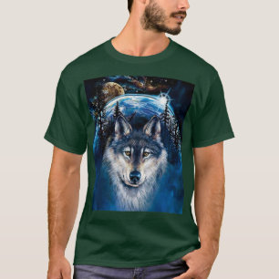 Camiseta Noite Nativa Americana do Lobo