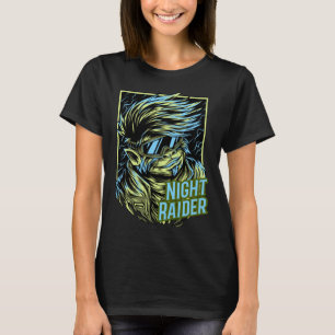 Camiseta Noite Raider Futurística Street Punk com Óculos