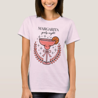 Camiseta Noite Rosa Divertida das Meninas Margarita