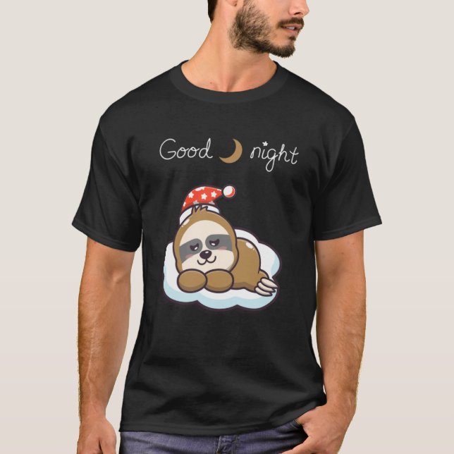 Camiseta noite sonhando com a preguiça-bebê (Frente)
