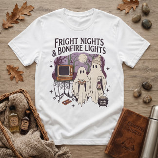 Camiseta Noites Assustadoras e Luzes da Fogueira Fantasmas 
