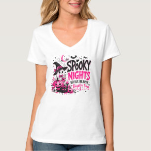 Camiseta Noites Assustadorasas Conscientização do Câncer de