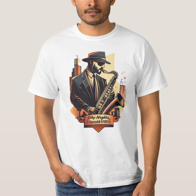 Camiseta Noites de Cidade Vibrações Suaves (Frente)