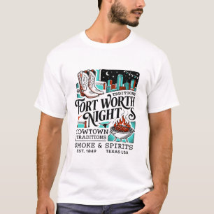Camiseta Noites de Fort Worth Traditions Cowtown Texas EUA