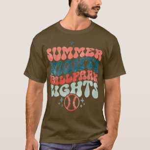 Camiseta Noites de Verão Luzes de Ballpark Retro Baseball M