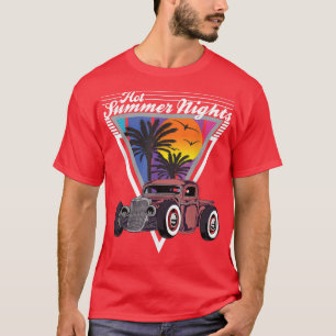 Camiseta Noites de Verão quente, 80s, Tropical Vintage Retr