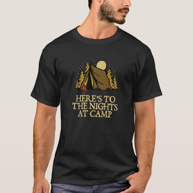 Camiseta Noites Em Camp Camping Forest Camper Vacation (Frente)