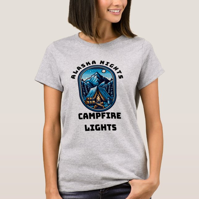 Camiseta Noites no Alasca, Luzes de Campfire (Frente)