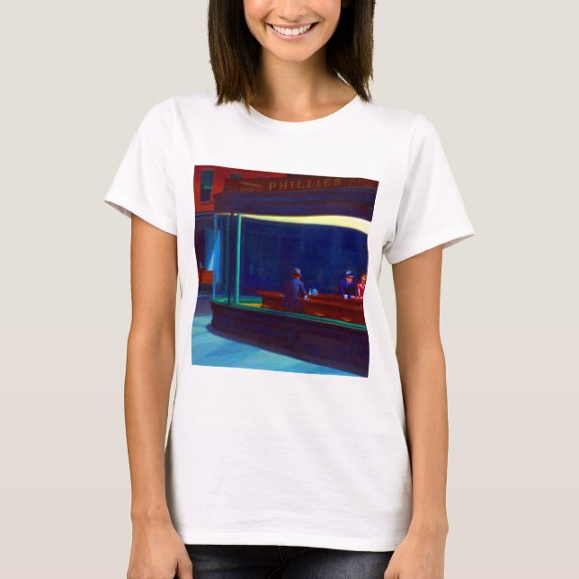 Camiseta Noitibós-americanos de Edward Hopper (Frente)