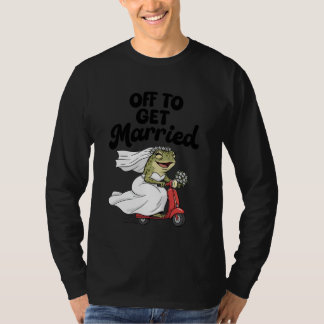 Camiseta Noiva a Ser Chuveiro Nupcial Sapo Em Scooter Fora 