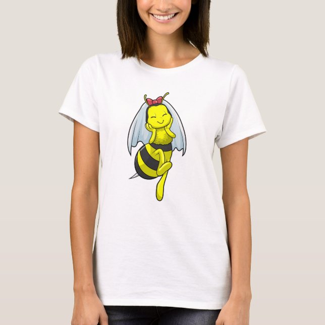 Camiseta Noiva Abelha no Casamento com Véu (Frente)