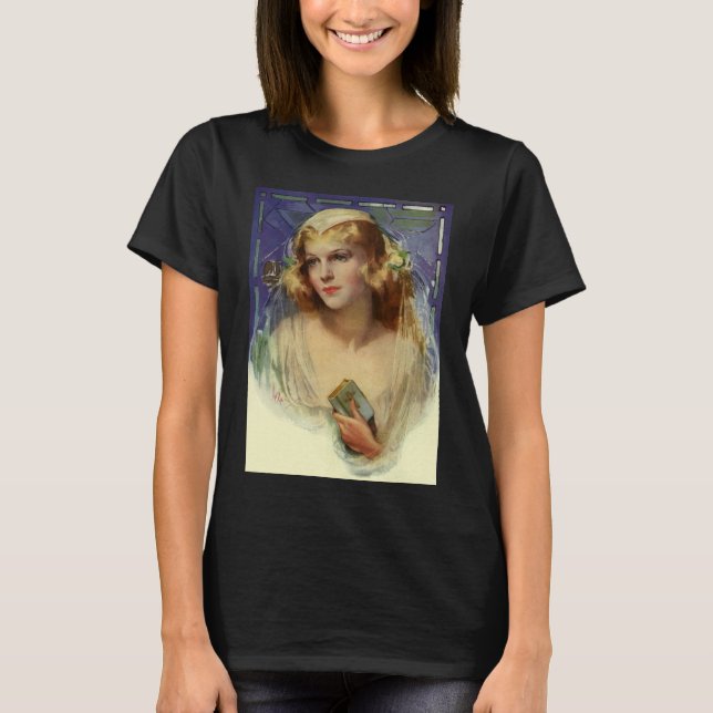 Camiseta Noiva antiga segurando uma Bíblia, Casamento Relig (Frente)