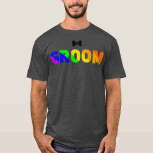 Camiseta noiva arco-íris do casamento lgbtq